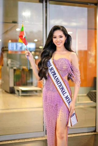 This photo captures Miss Cherry Moe, who will represent Myanmar at the Miss Supranational pageant in Poland.