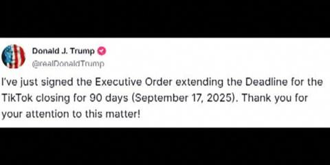 Trump signs order to postpone TikTok ban for 3rd time