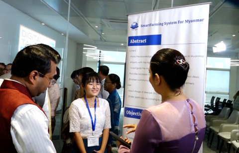 This photo features teachers, students, and equipment at the “Internship Programme Graduation and My Story (Story of July) Digital Talent Show 2025” ceremony.