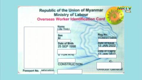 ပြည်ပအလုပ်အကိုင် အလုပ်သမား သက်သေခံကတ် (OWIC) ပေါ်တွင် လုံခြုံရေး Sticker အသုံးပြုသွားမည့်ကိစ္စနှင့်စပ်လျဉ်း၍ အသိပေးကြေညာထား