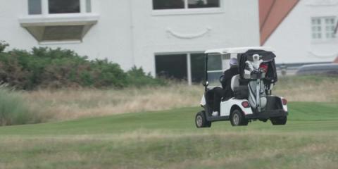 Trump plays golf on his Turnberry course in Scotland