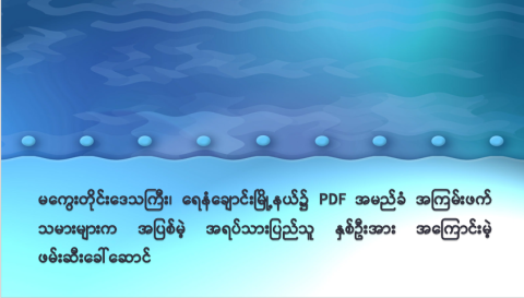 မကွေးတိုင်းဒေသကြီး၊ ရေနံချောင်းမြို့နယ်၌ PDF အမည်ခံ အကြမ်းဖက်သမားများက အပြစ်မဲ့ အရပ်သားပြည်သူ နှစ်ဦးအား အကြောင်းမဲ့ ဖမ်းဆီးခေါ်ဆောင်