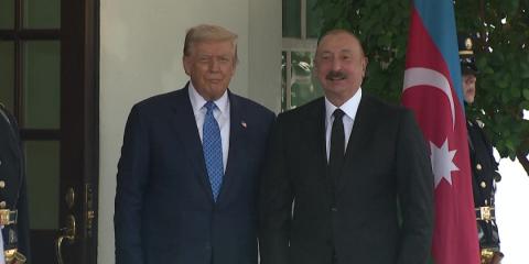 Azerbaijan President arrives at the White House for peace deal with Armenia
