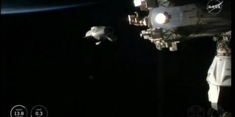 Five astronauts leave space station on trip back to Earth