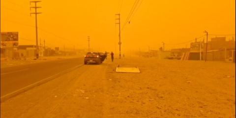 Sandstorm blankets Peru's Ica, turning skies orange