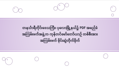 တနင်္သာရီတိုင်းဒေသကြီး၊ ပုလောမြို့နယ်၌ PDF အမည်ခံ အကြမ်းဖက်အဖွဲ့က ကုန်တင်မော်တော်ယာဉ် တစ်စီးအား အကြမ်းဖက် မိုင်းဆွဲတိုက်ခိုက်