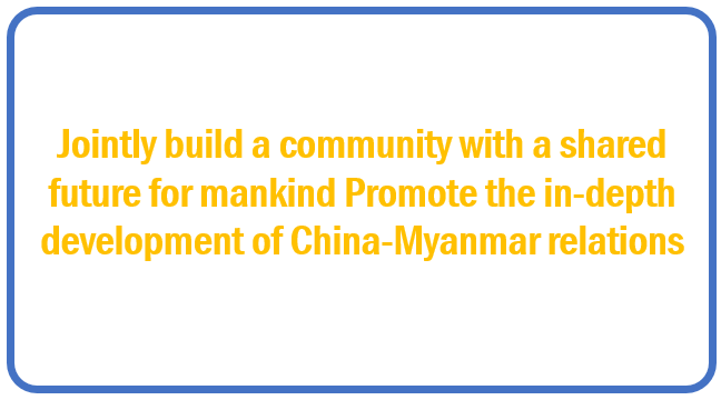 Jointly build a community with a shared future for mankind Promote the in-depth development of China-Myanmar relations 