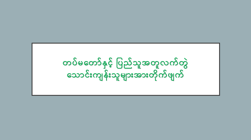 တပ်မတော်နှင့် ပြည်သူအတူလက်တွဲ သောင်းကျန်းသူများအားတိုက်ဖျက်